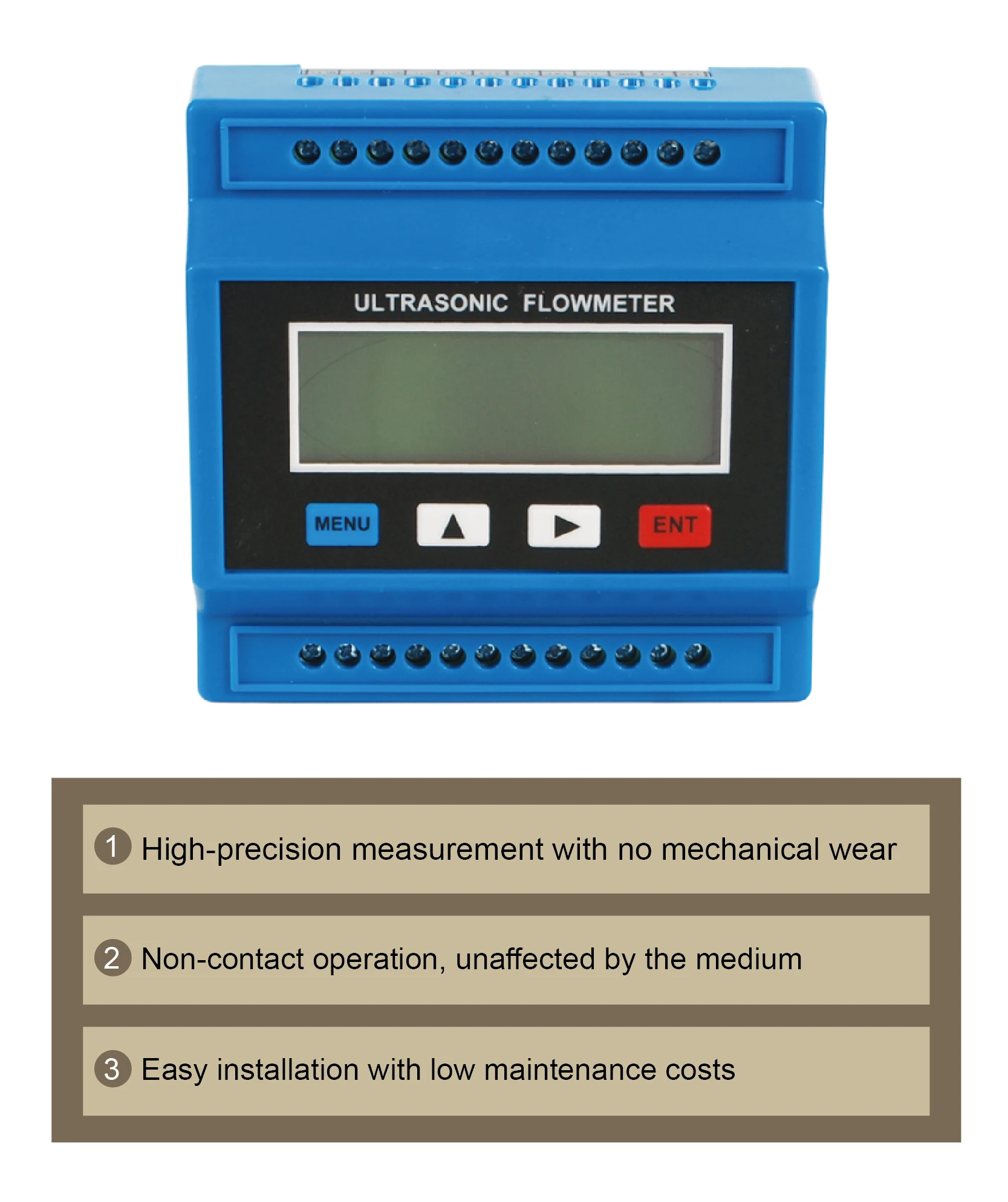 Clamp-on Ultrasonic Flow Meter TUF-2000M Non-invasive Digital Water Flow Meter f