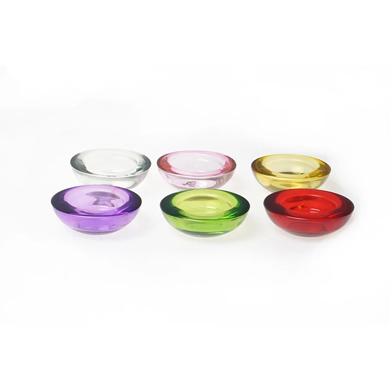 Tealight Candle Holder, Round Glass Candle Holder Decoration, 4.5cm Diameter, Red, Clear, Yellow, Purple, Green for Home