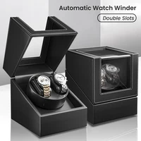 Remontoir de montre double pour montres automatiques, boîte en cuir à 2 emplacements, remontoir de montre pour hommes avec moteur silencieux 1