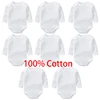 3/8PCS/LOT Long Sleeved Baby Bodysuits 100% Cotton Solid White Newborn Baby Boy Girl Rompers Infant Jumpsuit Ropa 0-12Month 1