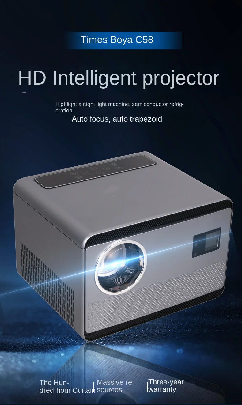 Smart Indoor Home Theater Projector HD 1080P LED Hellographic Full Projector