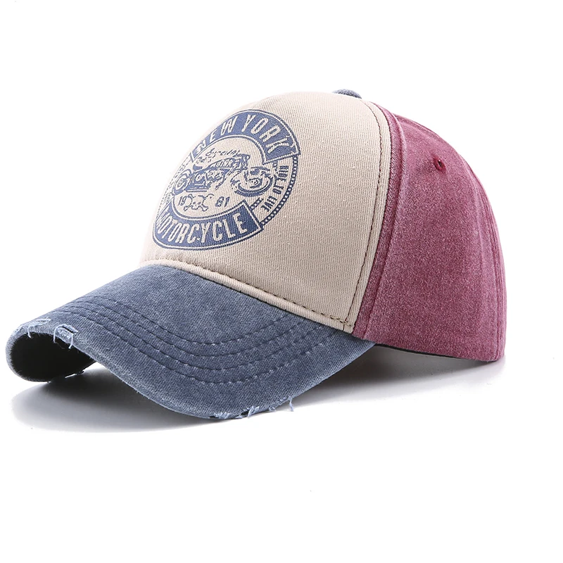 Neue Mode Brief Drucken Snapback Gewaschen Baumwolle Baseball Cap Männer Frauen Patchwork Hip Hop Caps Outdoor Frühling Sommer Sonnenhut – Detail 6