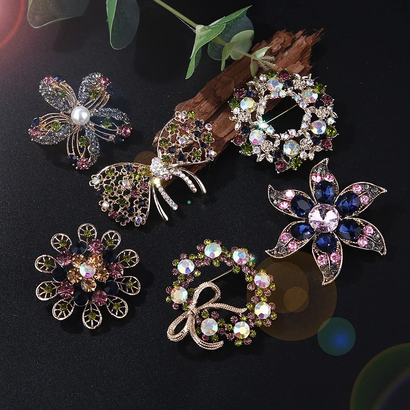 Brooch Pins Clothing Decoration Jewelry Shawl Clip Badge Exquisite Fashion  Flower Brooch for Wedding Bouquet Brooches Fashion (Color : C)