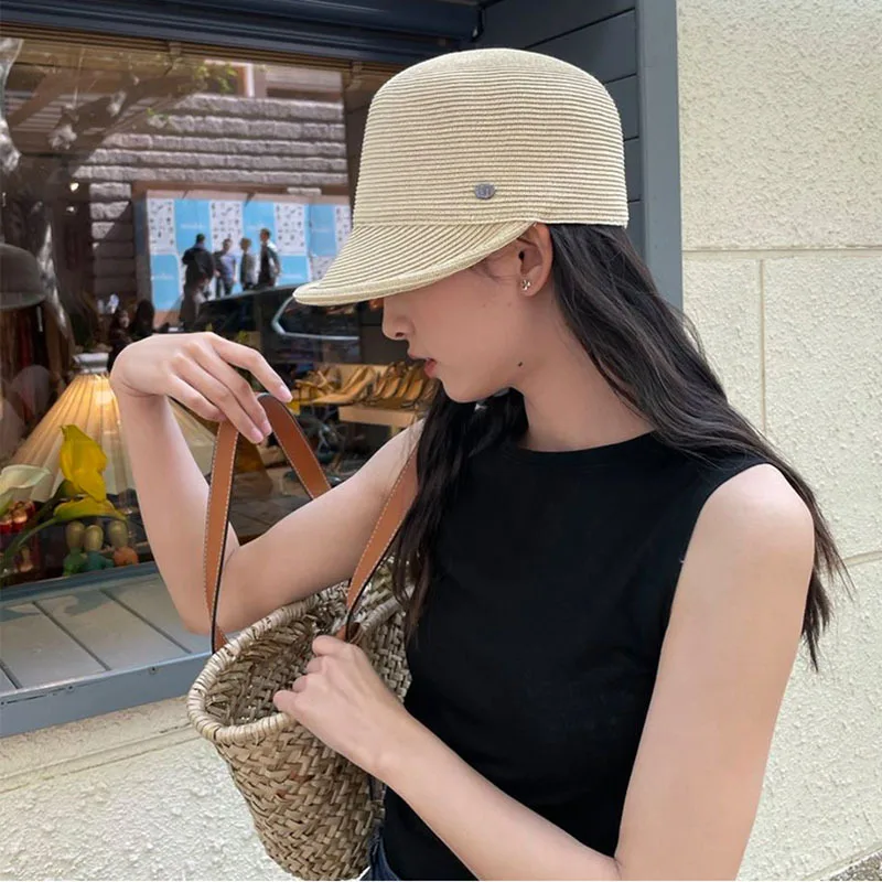 

VACIGODEN Spring/Summer Outdoor Straw Duck Tongue Hat Baseball Cap Women Equestrian Straw Hat Female Sun Protection Sun Hat