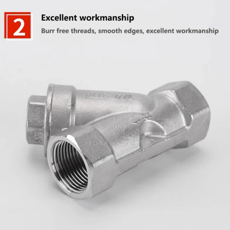 Filtro A Y In Acciaio Inox DN15 1/2" - Per Acqua, Gas E Vapore | Filtrazione Tubazioni, Facile Da Pulire - Foto 6