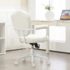 Homcom Cute Office Chair, Teddy Bear Fleece Vanity Chair, Cream White 4