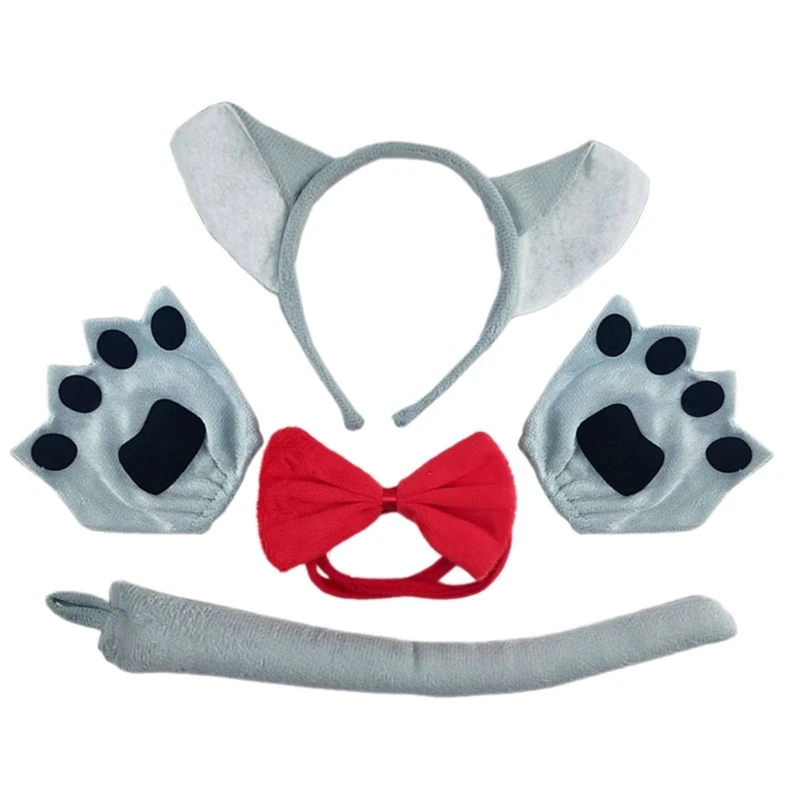 

В комплекты одежды волка на Хэллоуин входят повязка для волос, хвост, перчатки, галстук-бабочка, костюм животного для косплея на