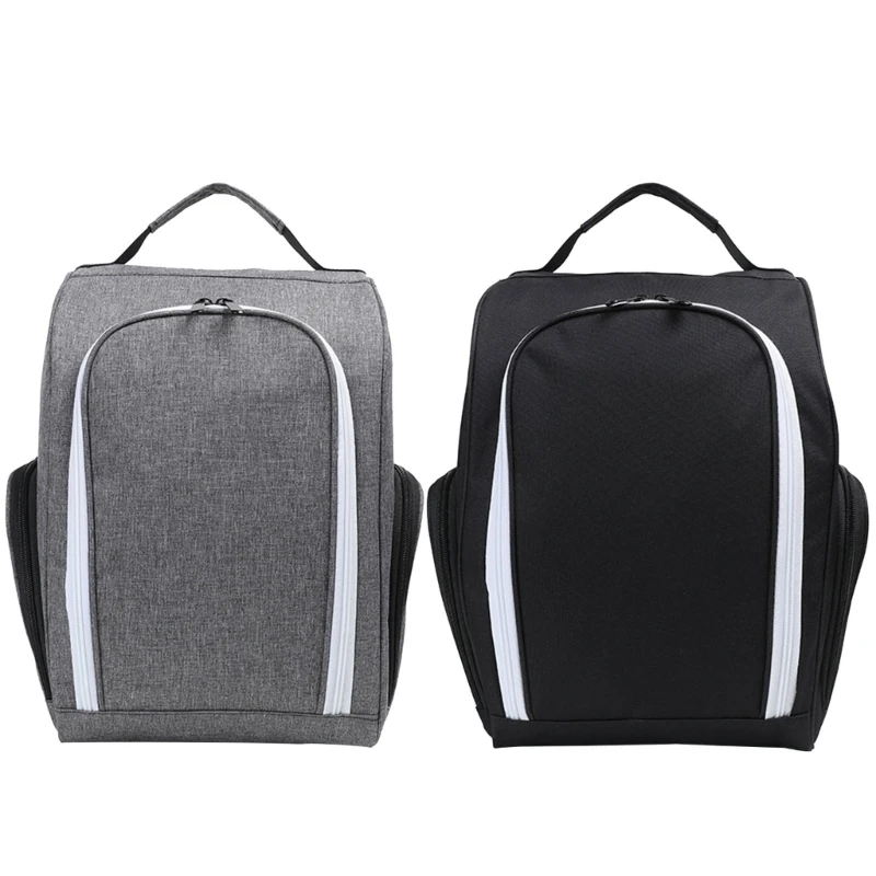 

652F Golf Shoe Bag with Ventilation & Outside Pocket Travel Zippered Sport Shoes Bag