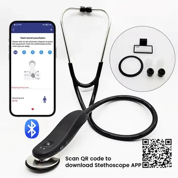 Digital Bluetooth Wireless Intelligent Electronic Stethoscope 40x Magnification for Clinics, Hospitals Record and Share Data 1