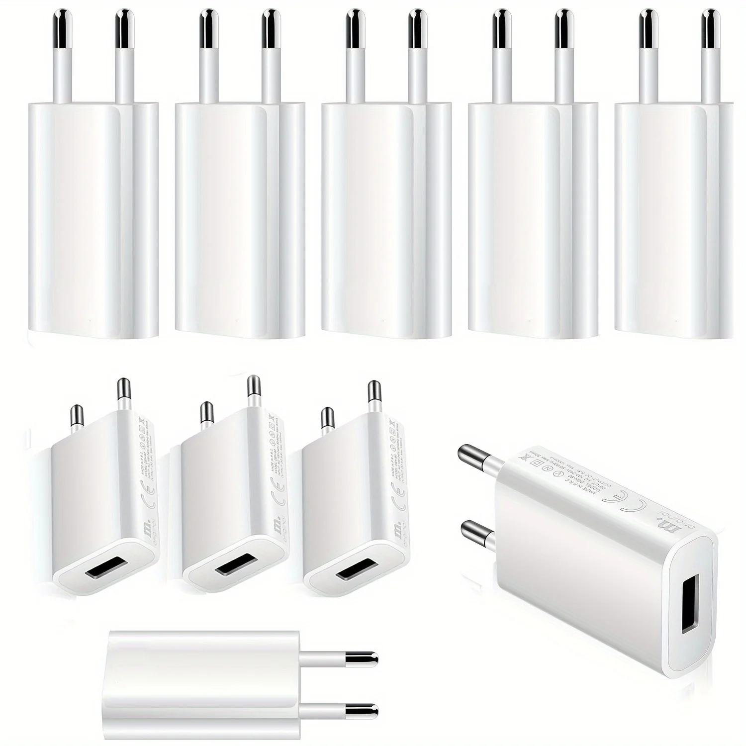20 pièces universel 5V 1A USB mur voyage chargeur tête adaptateur secteur Portable prise ue charge pour téléphone Portable MP3 7 8 Xs