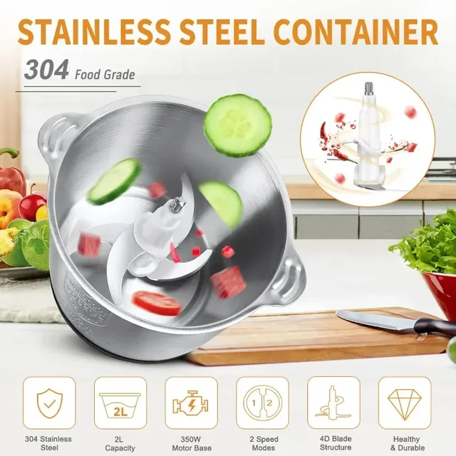 Electric Meat Grinder - Vegetable and Fruit Chopper Household Grinder 6