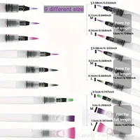 9PCS Watercolor Brush Pens, Refillable Ink and Water Brush Pens for Paints, Artists, Painting, Calligraphy 2