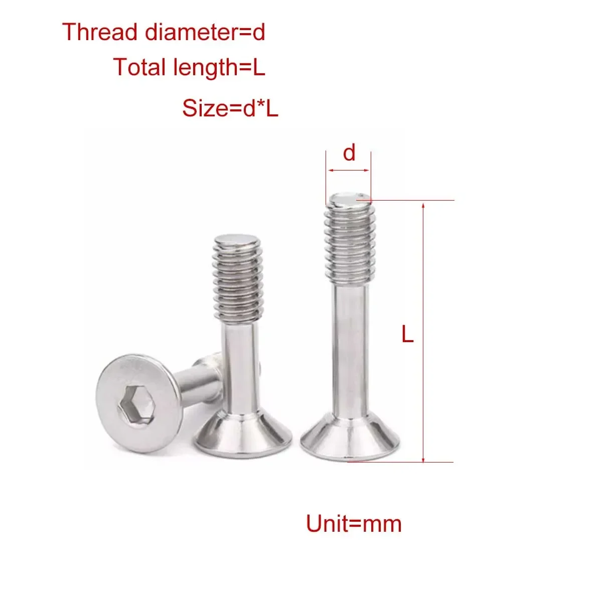 

304 Stainless Steel 7991 Countersunk Hexagon Socket Loosening Screw M2.5M3M4M5M6M8