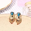 European And American Creative Fashion Hand Shape Simple Exaggerated Earrings Female 1