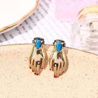 European And American Creative Fashion Hand Shape Simple Exaggerated Earrings Female 1