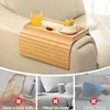 Sofa Armrest Bamboo Tray Foldable Bamboo Sofa Storage Tray Lazy Sofa Snack Wooden Tray 4