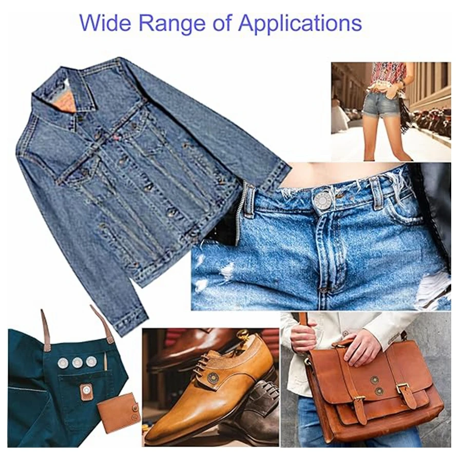 5 Pcs Snap Fastener Metal Buttons Jeans Waist Buttons Perfect Fit Adjust Self Free Nail Twist No Seam Sewing Buttons Wholesale 4