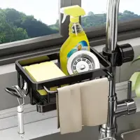 Kitchen Sink Faucet Organizer Space Aluminium Kitchen Sink Organiser Multifunctional Hanging Basket With Draining Tray 1