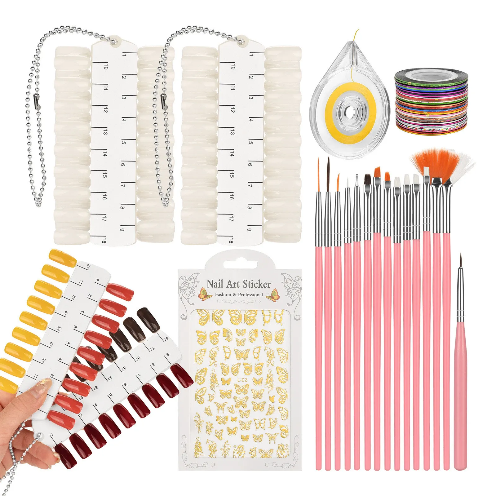

Nail Colour Plate Sticks Nails Art Tips Brushes UV Gel Nail Polish Display Sticks for Painting Decorative Strips