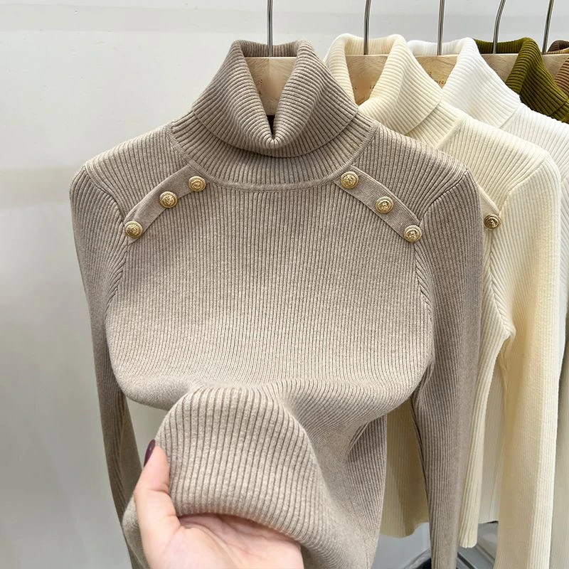 Women's Autumn And Winter Cashmere Sweater  Half Turtleneck Slim Fit Slimming