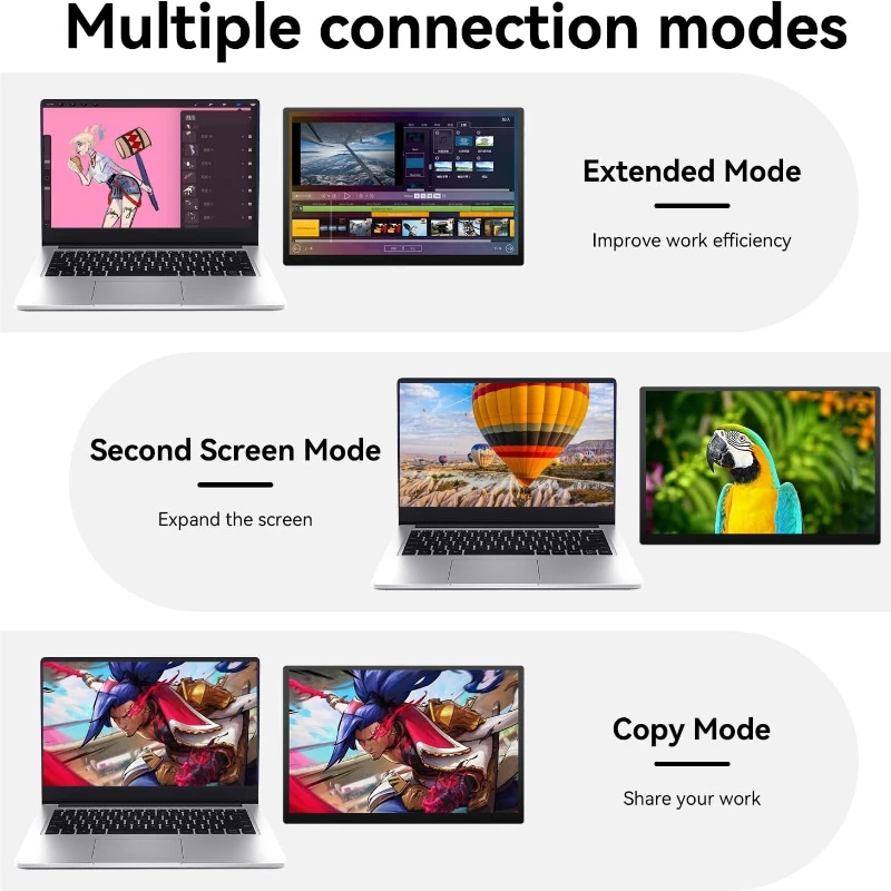 쇼스크린 10.5인치 OLED 2.5K 휴대용 터치 모니터, 100% DCI-P3, 윈도우 안드로이드 스위치용