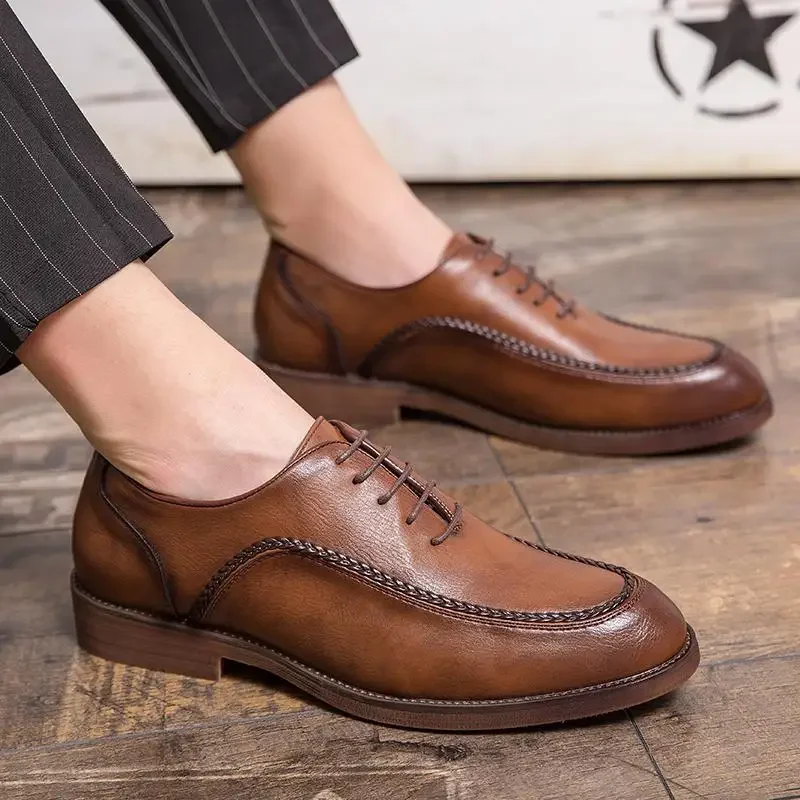 

Men's Shoes Moccasins New Party Boys British Business Dress Black Casual Leather Shoes Men