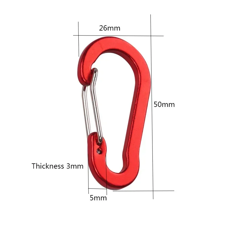 Climbing Carabiner 6pcs Outdoor Camping Multi Tool Mountaineering Buckle Small Carabiner Clips Fishing Climbing Accessory