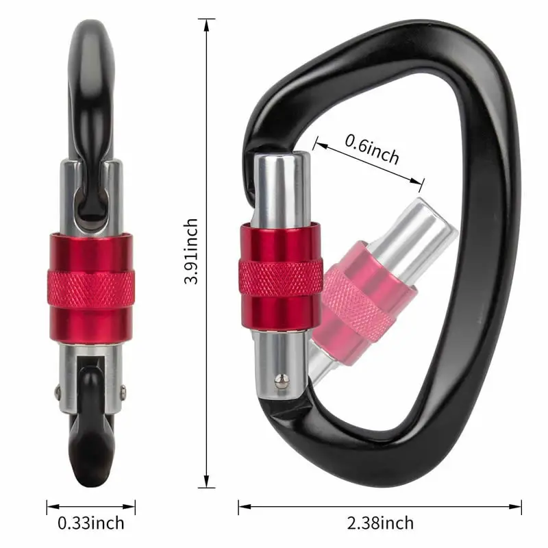CLIMB 30KN CARABIN Universal Ring Gimbal Ring Rotary Connector Rotational Hammock Swing Spinner Rope Swivel climbing carabiner