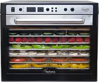 Sedona SDC-S101-B Supreme Commercial Electric Food Dehydrator with Stainless Steel Dehydrator Rack Trays, Black, 17"X19. 1