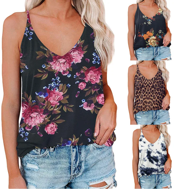 

New Women Ladies leopard Chiffon Camis printed new blouse vest tank sleeveless fashion style top Tank Top