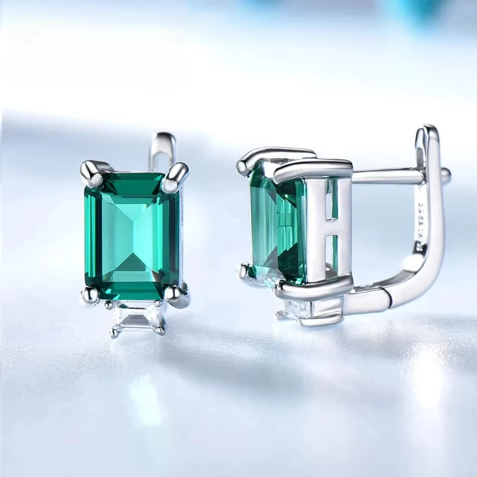 925 Sterling Silver Clip Earrings for Women Natural Gemstone Earrings
