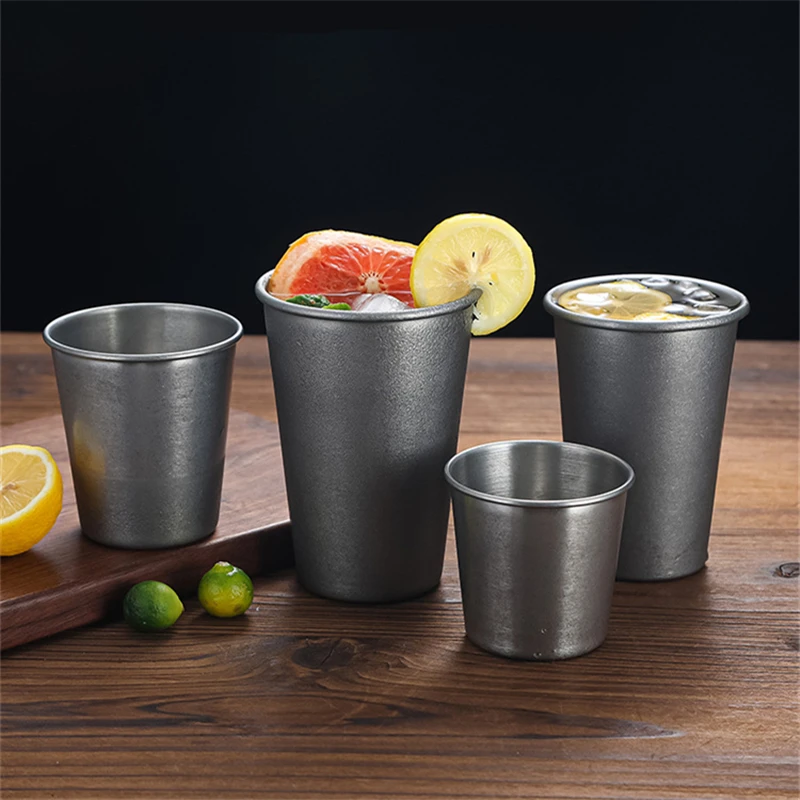 

Retro Stainless Steel Beer Coffee Mug Microwave Safe Milk Juice Tumbler Office Tea Water Cup Bar Kitchen Party Drinking Tools