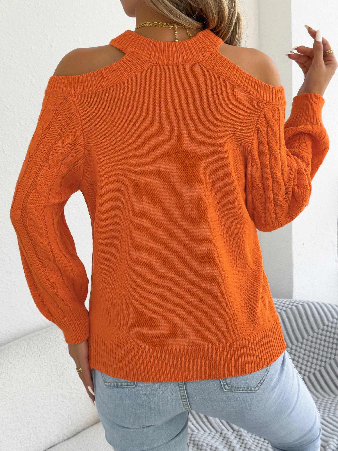 Elegant Woman Sweaters Off Shoulder Pullover