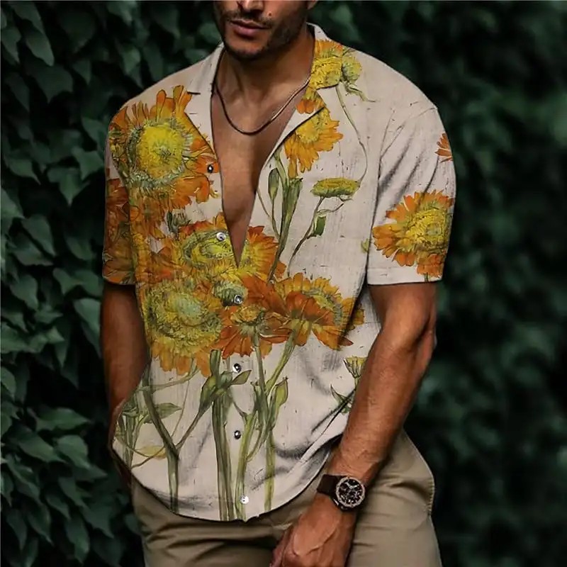 Рисунок 5 - Рубашка мужская с тропическим цветочным принтом