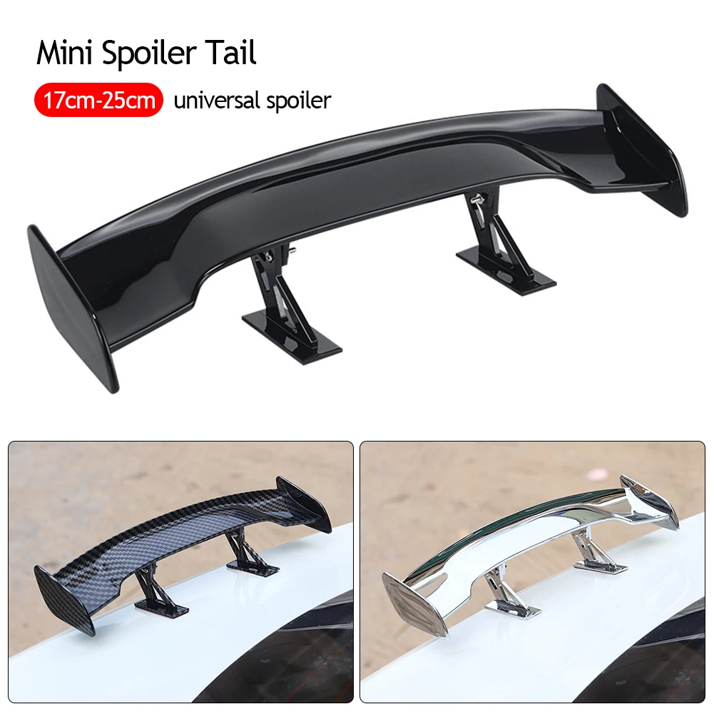 17cm Model Carbon Fiber Look GT Tiny Mini Rear Wing Spoiler Decor Universal