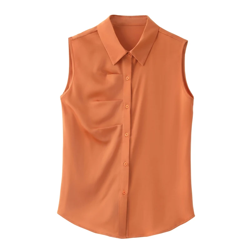 

silk vest shirt sleeveless loose top women sleeveless shirts blouse femmes