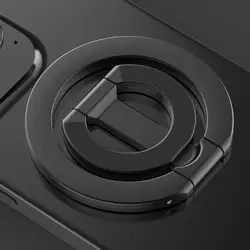 Magnetic Dual - Sided Phone Stand and Ring Holder (Black)