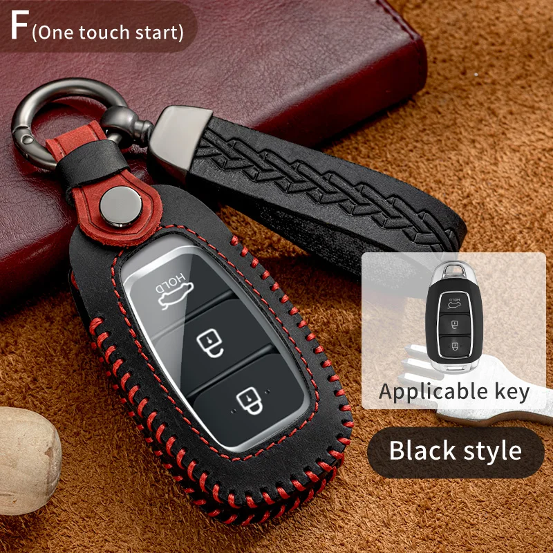 

Leather Shell Fob for Hyundai Elantra Grandeur Accent Solaris Sonata Palisade Kona Creta I20 I30 IX35 IX25 Car Key Case Cover