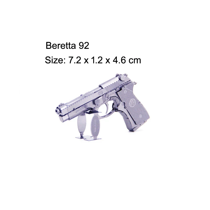 Weapon 3D Metal Puzzle AK47 black Barrett Sniper Rifle Beretta 92 model KITS Assemble Jigsaw Puzzle Gift Toys For Children