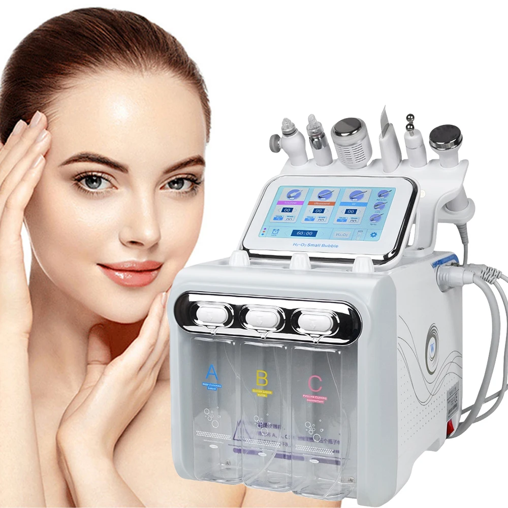 6 In1 H2o2 Hydro Dermabrasion Rf Biolifting Spa Facial Hydro Facial