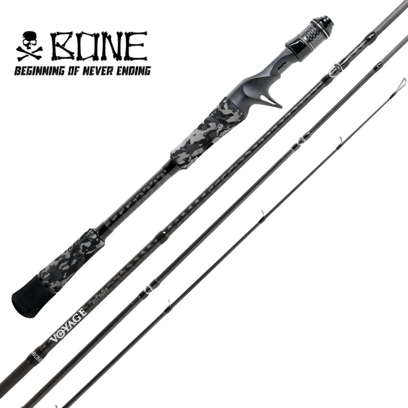 Bone Voyage 4 Piece Fishing Rod Light 136G-212G Spinning Casting FUJI Guide  Portable Rod For The Travelling Angler With Pouch