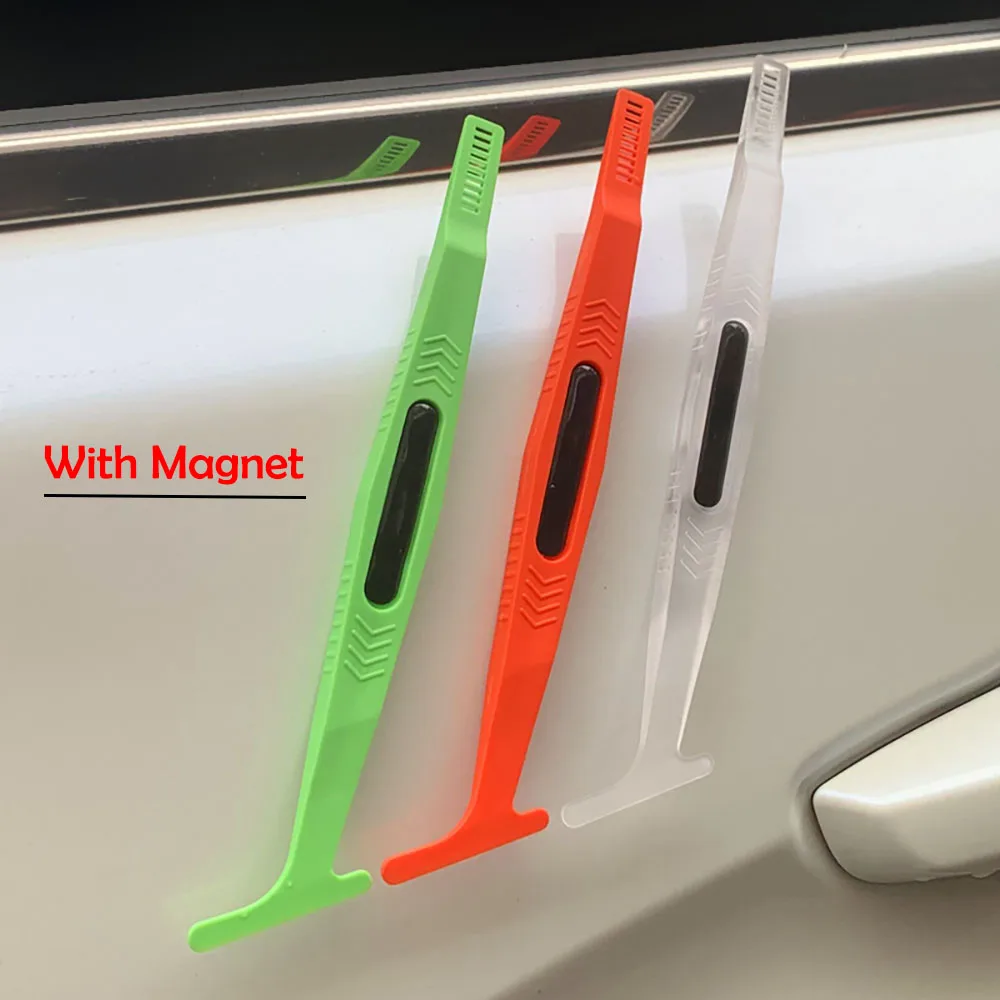 자동차 비닐 랩 도구 키트, 유연한 마그네틱 마이크로 스틱 스퀴지 커브, 슬롯 윈도우 틴트 필름 도구, 코너 가장자리 터킹 도구, 3 개 