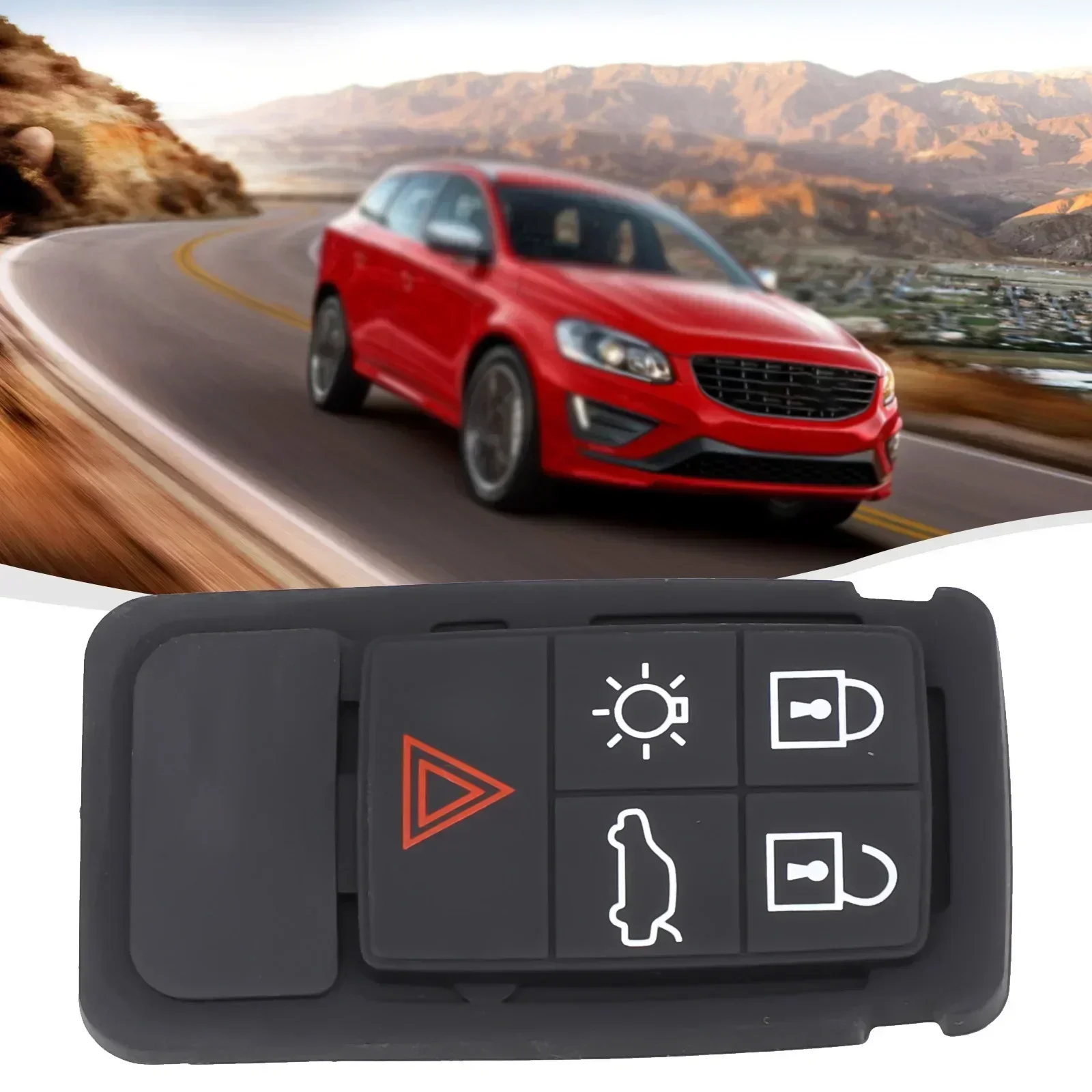 Vervangende pad voor autosleutel met 5 knoppen, compatibel met Volvo