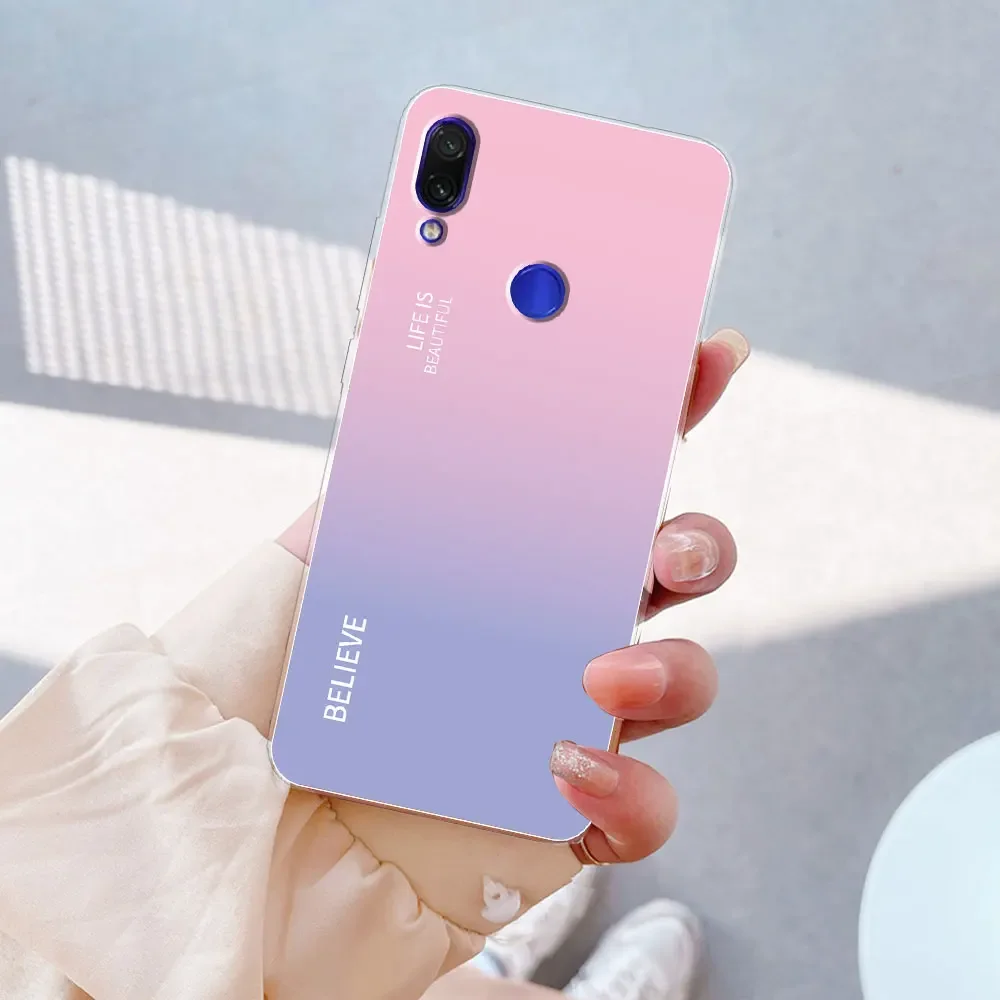 Yoedge Cover Xiaomi Redmi Note 7, Sottile Antiurto Custodia Rosa