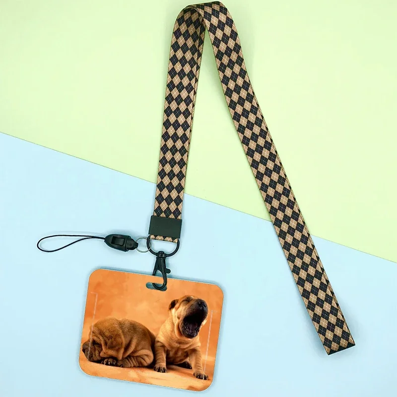 Versatile Animal Print Lanyard with ID Badge Holder & Charm