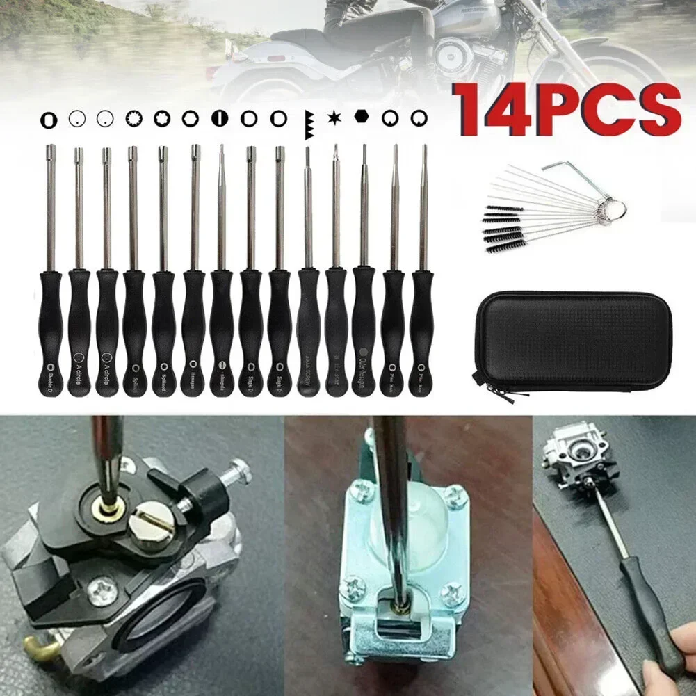 

14pcs Carburetor Adjusting Tool Screwdriver Socket For Chainsaw Eater Trimmer Repairing Hand Tools Wrench Cleaning Brush Set