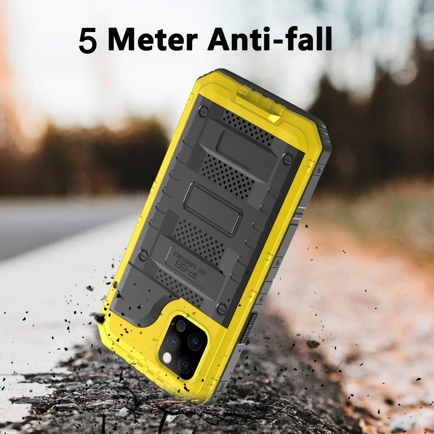 Heavy-duty metal waterproof case for iPhone15 14 13Pro Max Screen Protector iPhone14 Plus 12 11 XS XR Rugged shockproof cover