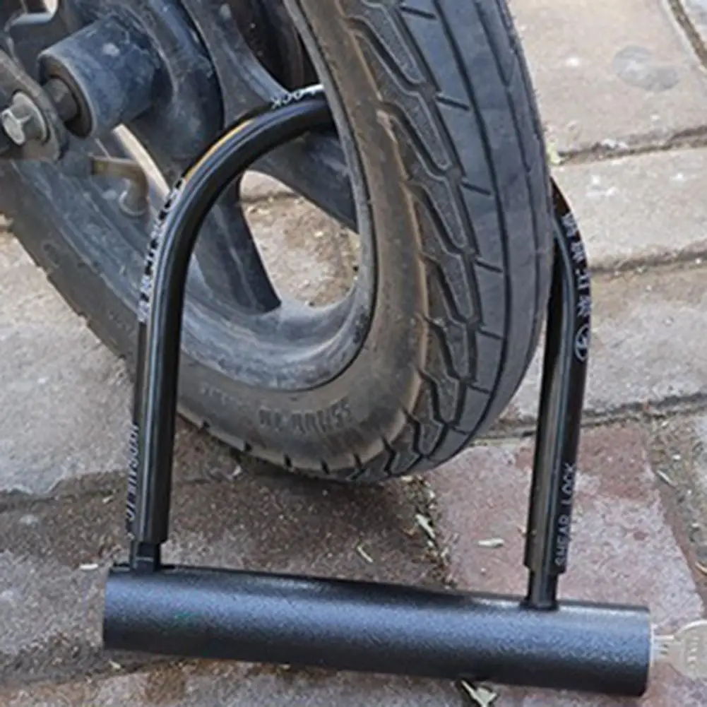 

Dropshipping!1 Set Motorcycle Lock Wear-resistant High Strength Security Equipment U Shaped Bike Lock with 2 Keys for Bicycle