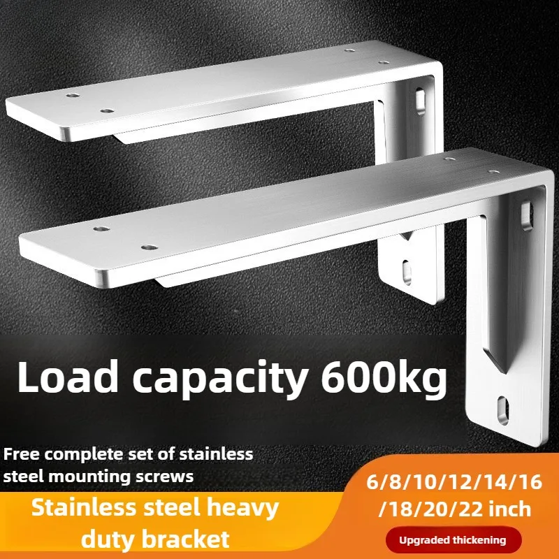 สแตนเลสหนา Heavy-Duty สามเหลี่ยม Bracket Wall FIXED Layer PLATE Bracket Storage Rack ระงับตู้ทีวีซ่อน 1