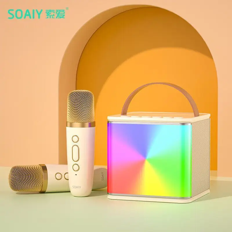 

NEW SOAIY SK5 Outdoor Karaoke Bluetooth Speaker Portable Wireless Microphone Card Subwoofer High Volume Boo Box Children's Gift